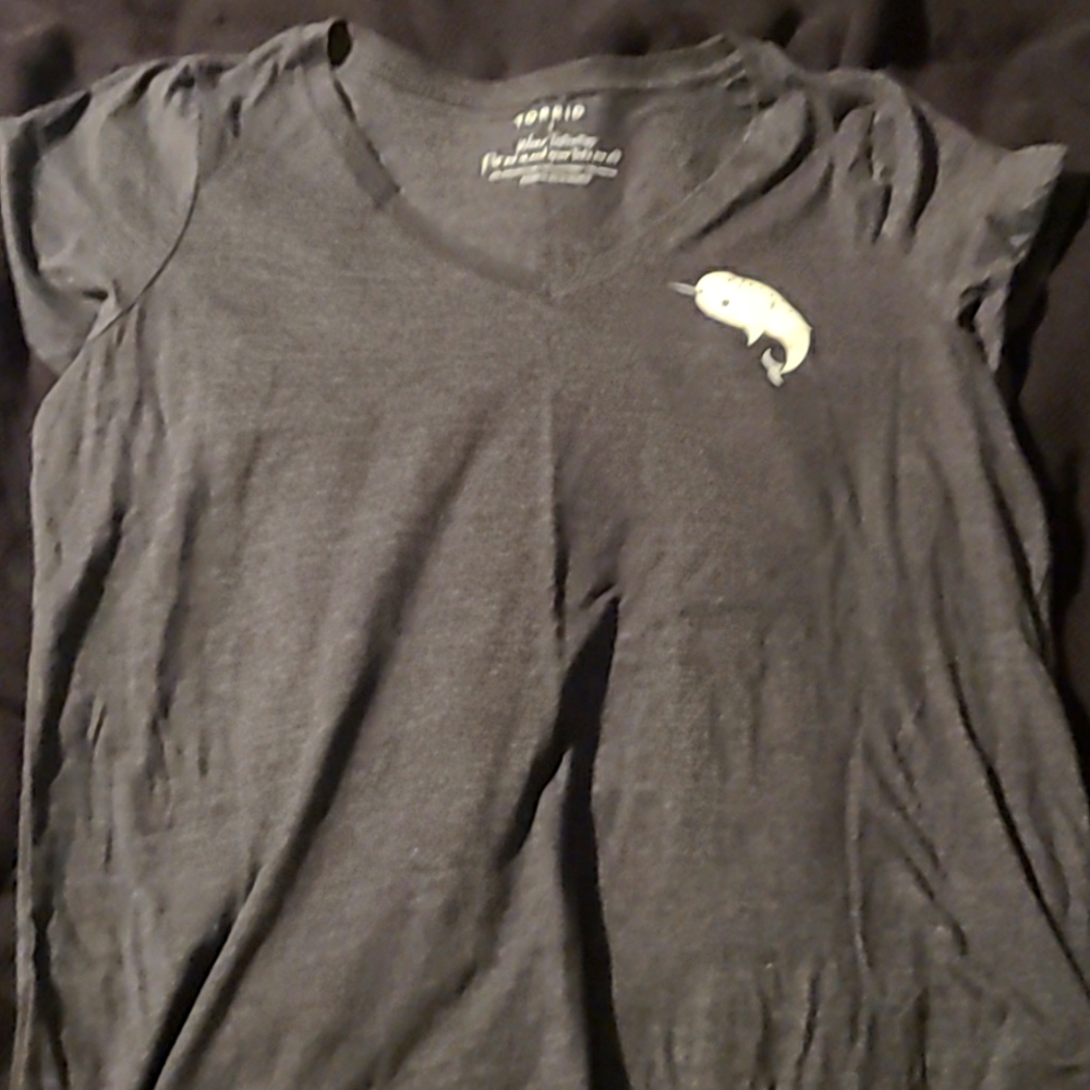 Torrid size 1 Narwhal gray v neck shirt t
